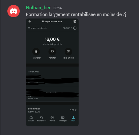 Formation rentabilisée en moins de 7 jours